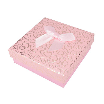 Подарочная коробочка Квадратная, 9х9х3 см, Розовая (UPK-062296)