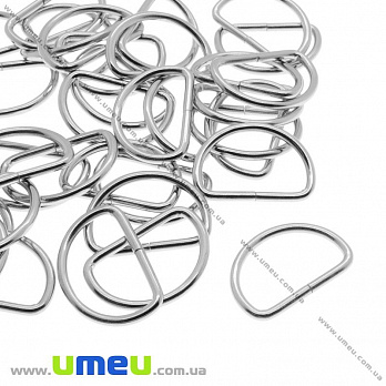 Півкільце металеве, Срібло, 20 мм (BAG-002366)