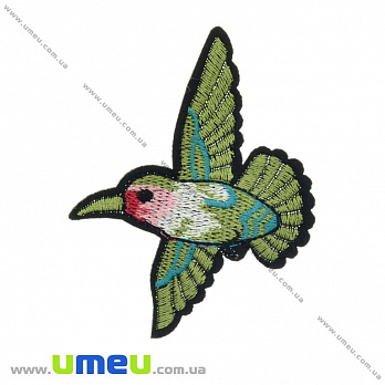 Термоаппликация Колибри оливковая, 9х6,5 см (APL-024675)