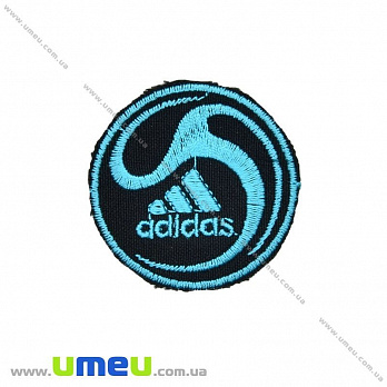 Термоаплікація Adidas, 5 см, Блакитна (APL-027700)