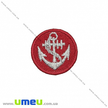 Термоаплікація Якір, 3 см, Серебристо-червона (APL-027711)