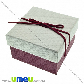 Подарочная коробочка Квадратная, 8,5х8,5х6 см, Бордовая (UPK-023092)