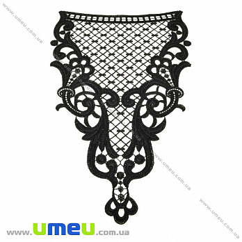 Мереживна вставка, 34х21 см, Чорна (LEN-024996)