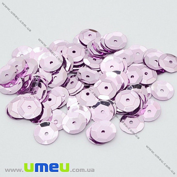 Паєтки Китай круглі грановані, 10 мм, Бузкові (PAI-031978)