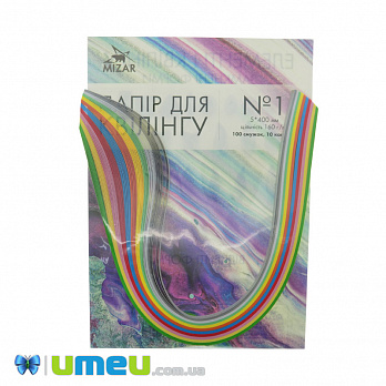 Набір для паперу Quilling 5 мм, 10 кольорів, смужки 100 (DIF-041090)