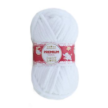 Пряжа Premium Yarn Baby Love 50 г, 60 м, Біла 301 (YAR-052309)