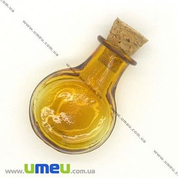 Скляна баночка Кругла, Коричнева, 20х27 мм (DIF-006687)