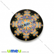 Кабошон скляний з принтом Візерунок, 18 мм, Круглий (KAB-013635)