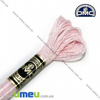 Муліне DMC Pearlescent E818, Ніжно-рожевий, Перламутровий ефект (DMC-006350)
