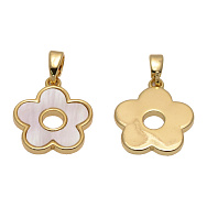 Підвіска мет. з перламутром, Квітка, 17х15 мм, Покриття 18 kt (POD-056173)