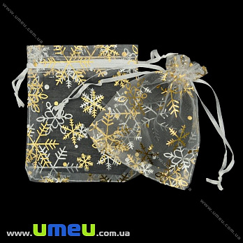 Подарункова упаковка з органзи, 7х9 см, Біла (UPK-020381)
