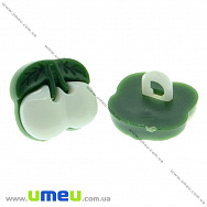 Гудзик пластиковий на ніжці Вишенька, 13х12 мм, Білий (PUG-017795)