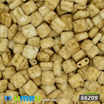 Бісер чеський Каро №66209, 5х5 мм, Бежево-коричневий мармуровий (BIS-026304)