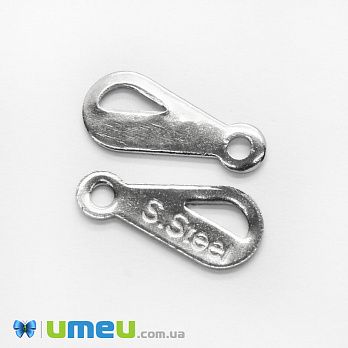 Підвіска-концевик з нерж. сталі, 11х5 мм, Темне срібло (STL-043196)