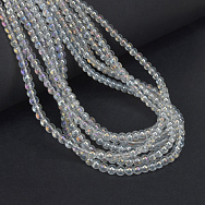 Намистини скляні, 4,5 мм, Круглі, Прозорі АВ (BUS-057247)