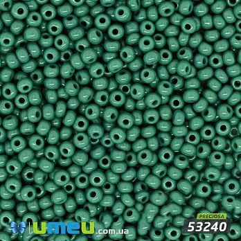 Бісер чеський 8/0 №53240 Зелена бірюза, Натуральний (BIS-044440)