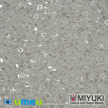 Бісер японський Miyuki Delica Cut 11/0 DBC0050, Прозорий (люстр) (BIS-040099)