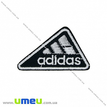 Термоаплікація Adidas, 5х3 см, Чорно-біла (APL-031686)