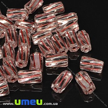 Намистина чеське скло Preciosa Bugles 10х6 мм, №02, Червона (BUS-036368)