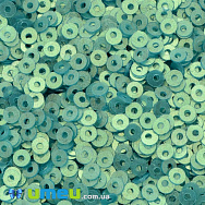 Паєтки Індія круглі плоскі, 3 мм, Бірюзові (PAI-037573)