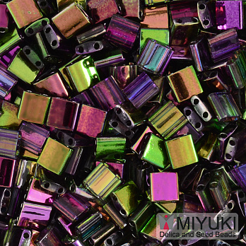 Бісер японський Miyuki TILA №4571, 5х5 мм, Ірис різнокольоровий (BIS-053234)