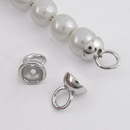 Тримачі-протектори для тросика, 7х6 мм, Латунь з покриттям Родій (BUS-058482)