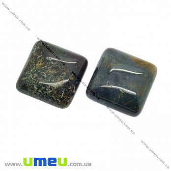 Кабошон нат. камінь Агат моховий, Квадратний, 16х16 мм (KAB-012654)