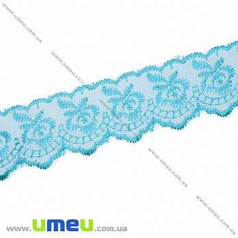 Мереживо органза Яблучко, 40 мм, Блакитне (LEN-010440)