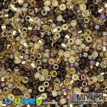 Бісер японський Miyuki круглий RR 11/0 №MIX04, Мікс коричневий (BIS-038825)