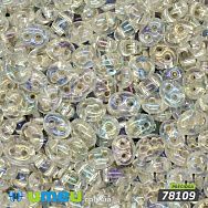 Бісер чеський Twin (Твін) №78109, 2,5х5 мм, Сріблястий блискучий райдужний (BIS-026276)