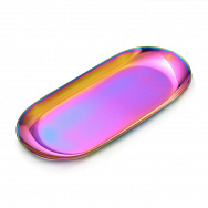 Декоративна тарілка з нерж. ст., 180х85х10 мм, Овальна, Різнокольорова (INS-051983)