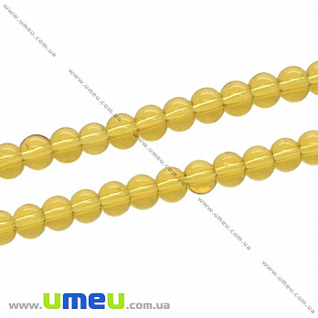 Намистина скляна Кругла, 3 мм, Янтарна (BUS-002737)