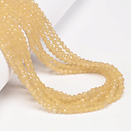 Намистини Котяче око, Синт. камінь, 3 мм, Жовті, Круглі грановані (BUS-054292)