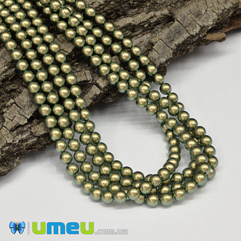 [Архів] Намистина Swarovski 5810 Iridescent Green Pear 930, 6 мм (BUS-041413)