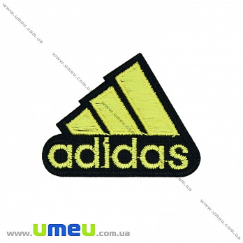 Термоаплікація Adidas, 5,5х4,5 см, Жовта (APL-029959)