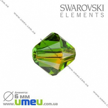 [Архів] Намистина Swarovski 5301 Fern Green-Topaz, 6х6 мм, Біконус (BUS-005723)