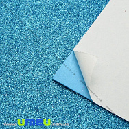 Фоаміран глітерний на клейовій основі, 2 мм, Блакитний, 20х30 см (FOM-023802)