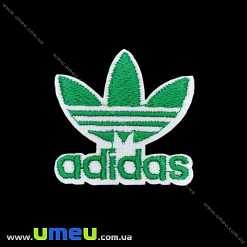 Термоаппликация Adidas, 4х4 см, Зеленая (APL-016387)