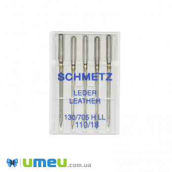 Голки SCHMETZ LEATHER (для шкіри) №110/18 для побутових швейних машин, 5 шт (SEW-043710)