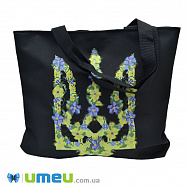 Сумка з принтом під вишивку, Трезуб, Чорна (SXM-044491)