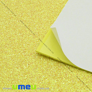 Фоаміран гліттерний на клейовій основі, 2 мм, Жовтий, 20х30 см (FOM-028886)