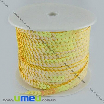 Пайетки Китай на нити, 6 мм, Желтые АВ (PAI-013084)