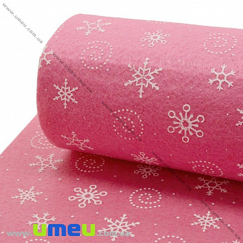 Фетр Снежинки 1 мм, 20х30 см, Розовый (FLT-030359)