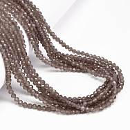 Намистини Котяче око, Синт. камінь, 3 мм, Сірі, Круглі грановані (BUS-054290)