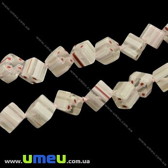 [Архів] Намистина Lampwork куб, 9х9 мм, Прозора (BUS-003620)