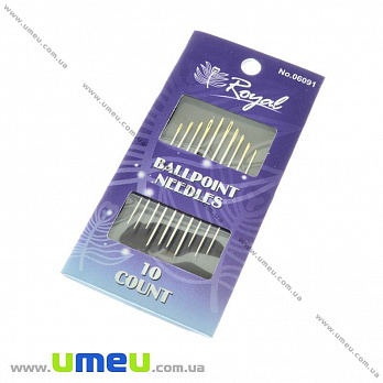 Набір голок для ручного шиття з золотим вушком Мікс Royal, 10 шт (UPK-023863)