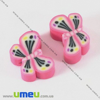 [Архів] Намистина FIMO Метелик, 13х10х5 мм, Рожева (BUS-003302)