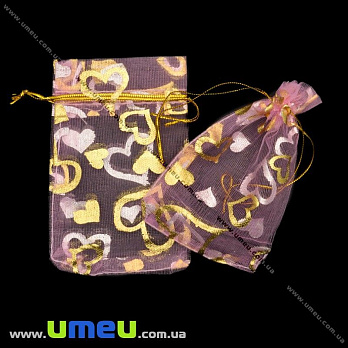 Подарочная упаковка из органзы, 7х9 см, Розовая (UPK-012359)