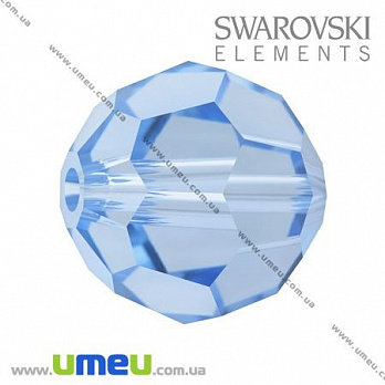 [Архів] Намистина Swarovski 5000 Light Sapphire, 10 мм, Гранована кругла (BUS-003155)
