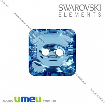 [Архів] Гудзик Swarovski 3017 Aquamarine, 10х10 мм, Квадратний (PUG-005508)